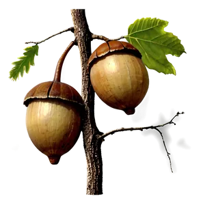 Acorn On Branch PNG Pir PNG