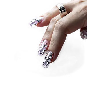 Acrylic Nails With Rhinestones Png 93 PNG image