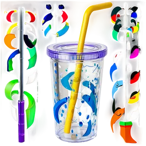 Acrylic Tumbler Cup With Straw Png 82 PNG image