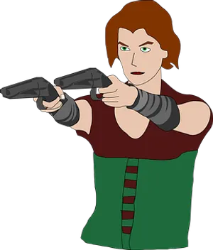 Action Heroine Dual Wielding Guns