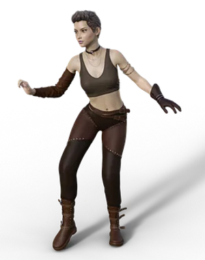 Action Pose Female Character3 D Model