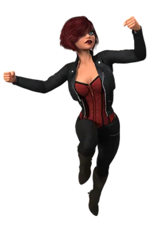 Action Pose Redhead Animated Character