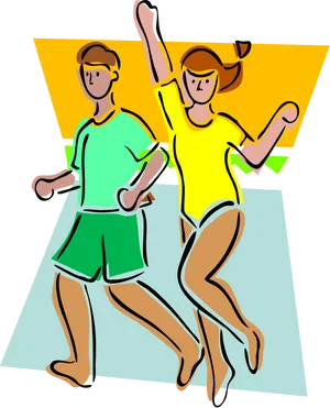 Active Couple Running Clipart PNG image