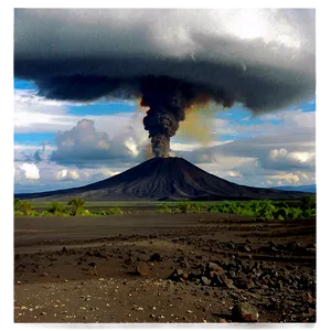 Active Volcano Landscape Png 05232024 PNG image