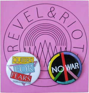 Activism Buttons Pink Background PNG image