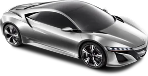 Acura N S X Silver Side View PNG image