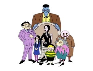 Addams Family Animated Characters PNG image