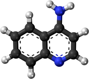 Adenine Molecule3 D Model PNG image