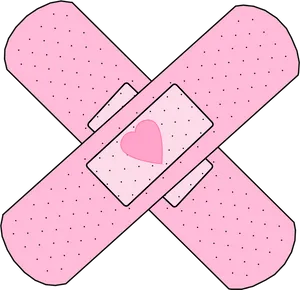 Adhesive Bandages Crossed With Heart PNG image