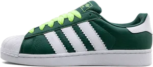 Adidas Green Sneakerwith Neon Laces