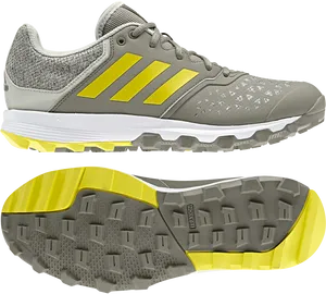 Adidas Trail Running Shoes Grey Yellow