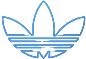 Adidas Trefoil Logo Blue Outline PNG image