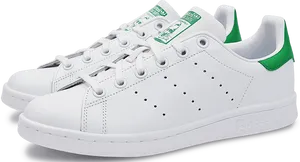 Adidas White Green Stan Smith Sneakers PNG image