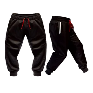 Adjustable Black Sweatpants PNG 43