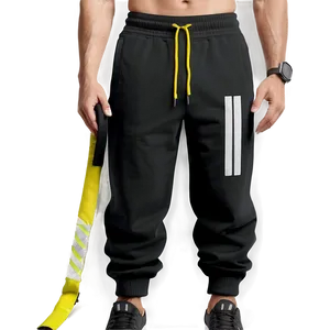 Adjustable Black Sweatpants PNG Pop