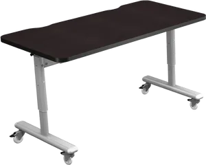 Adjustable Overbed Tablewith Wheels PNG