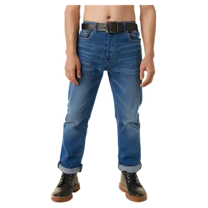 Adjustable Waist Blue Jeans Png Gjy PNG image