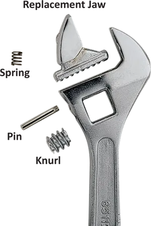 Adjustable Wrenchand Spare Parts PNG image