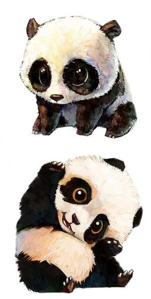 Adorable_ Animated_ Panda_ Pair PNG image