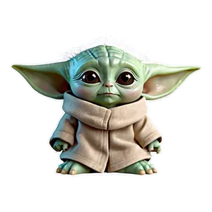 Adorable Baby Yoda Character Png Skq PNG image