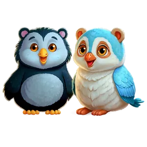 Adorable Cartoon Animal Friends PNG Msi PNG