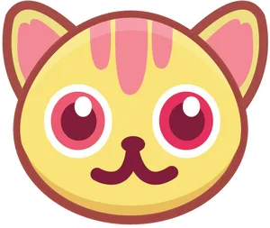 Adorable Cartoon Cat Face