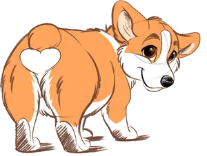 Adorable Corgi Cartoon
