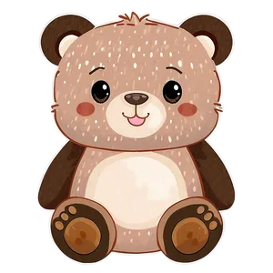 Adorable Kawaii Bear Design Png Adq PNG image