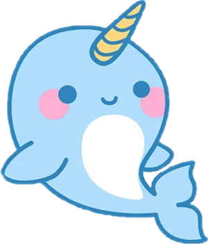 Adorable_ Narwhal_ Unicorn_ Sticker.png PNG image