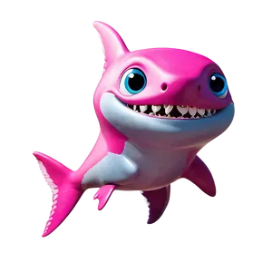 Adorable Pink Baby Shark Illustration Png 05262024 PNG image