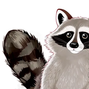 Adorable Raccoon Artwork PNG Kxx