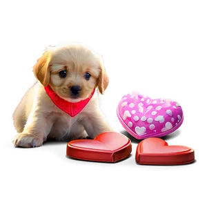 Adorable Valentine's Day Puppy Love PNG Pje PNG