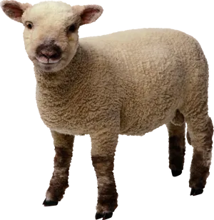 Adorable Young Sheep Standing PNG image