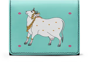 Adorned Dairy Cow Illustration PNG image