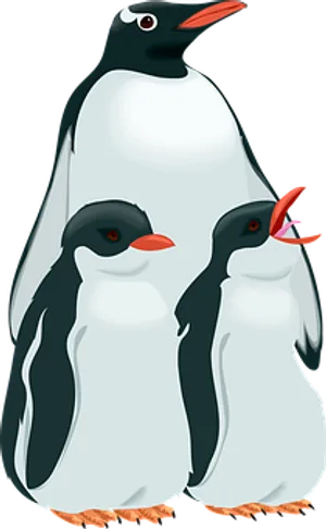 Adult_ Penguin_ With_ Chicks_ Vector_ Illustration.jpg PNG image