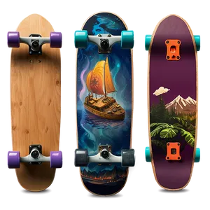 Adventure Inspired Skateboard Deck PNG Bvf75 PNG