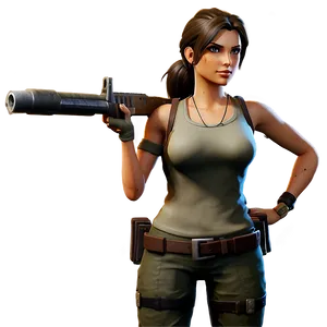 Adventure-ready Lara Croft Fortnite Png 06282024 PNG image