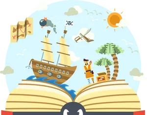 Adventure Tales Open Book PNG image