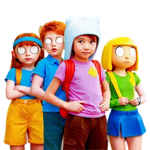 Adventure Time Kids Playing Png 06132024 PNG image