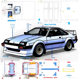 Ae86 Sportscar Blueprint Png 06242024 PNG image