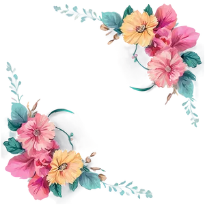 Aesthetic Flowers Frame PNG 53