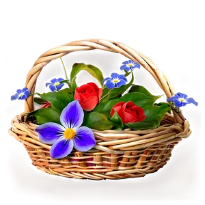 Aesthetic Flowers In Basket PNG 3 PNG