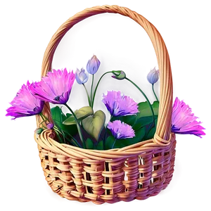 Aesthetic Flowers In Basket PNG Qxt80 PNG