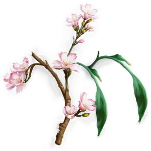 Aesthetic Flowers On Branch PNG Vji PNG