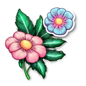 Aesthetic Flowers Sticker PNG 06282024