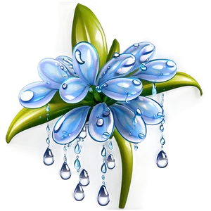 Aesthetic Flowers With Dew Drops PNG Dll PNG