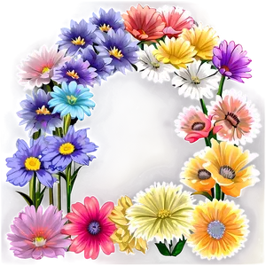 Aesthetic Flowers With Rainbow PNG 06282024