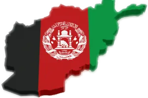 Afghanistan Mapwith Flag PNG image