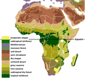 Africa Climatic Zones Map PNG image