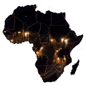 Africa Map Night Lights Png 97 PNG image